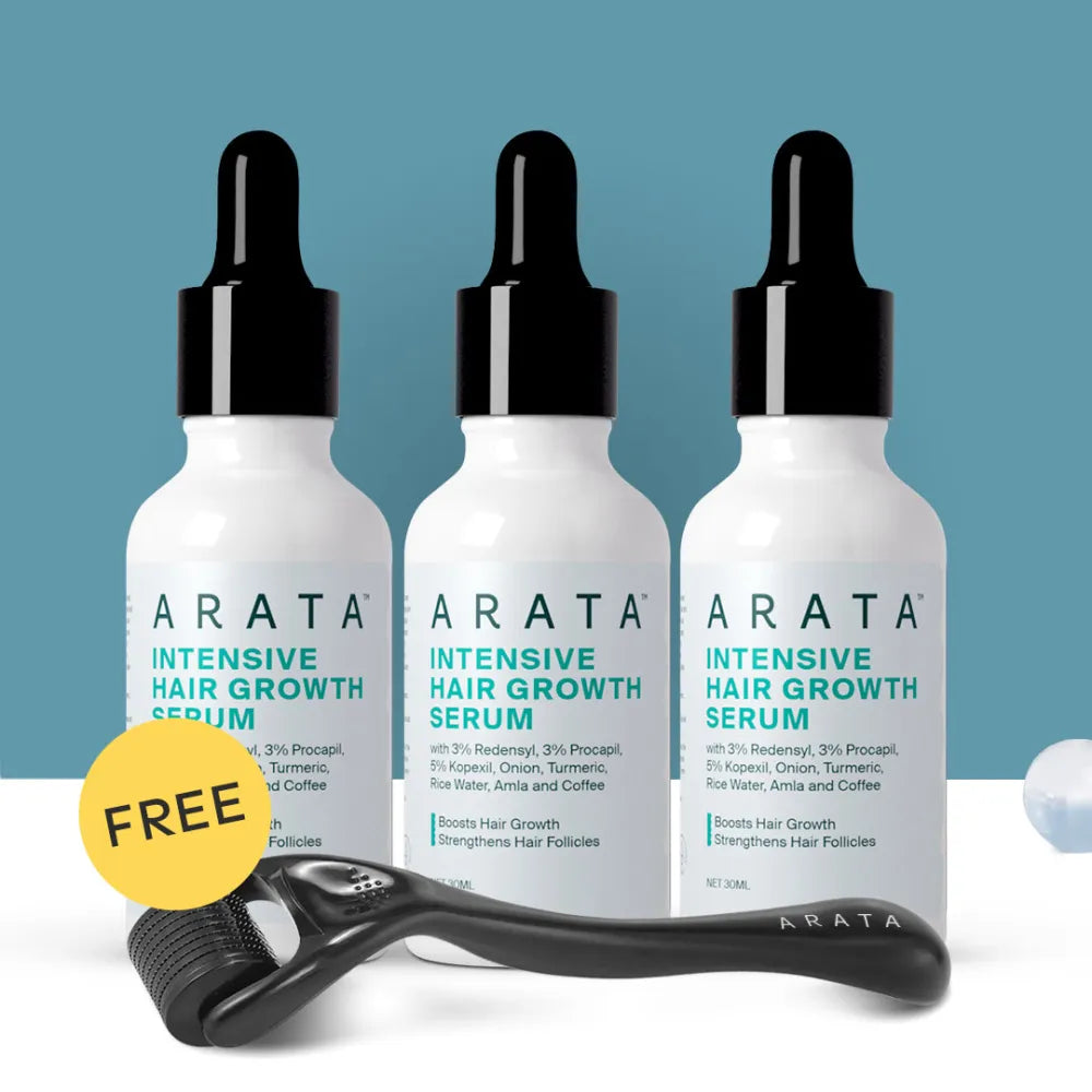 90-Day Value Pack for Fuller, Denser, Thicker Hair ReGrowth | Intensive Hair Growth Serum for Men & Women (Pack of 3) | Free Derma Roller