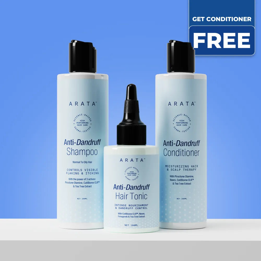 Anti-Dandruff Shampoo and Tonic - Deep Scalp Treatment for Intense Dandruff Reduction | With Piroctone Olamine & Glycolic Acid for Anti-Fungal Action | Anti-Dandruff Conditioner - 200ml (FREE)