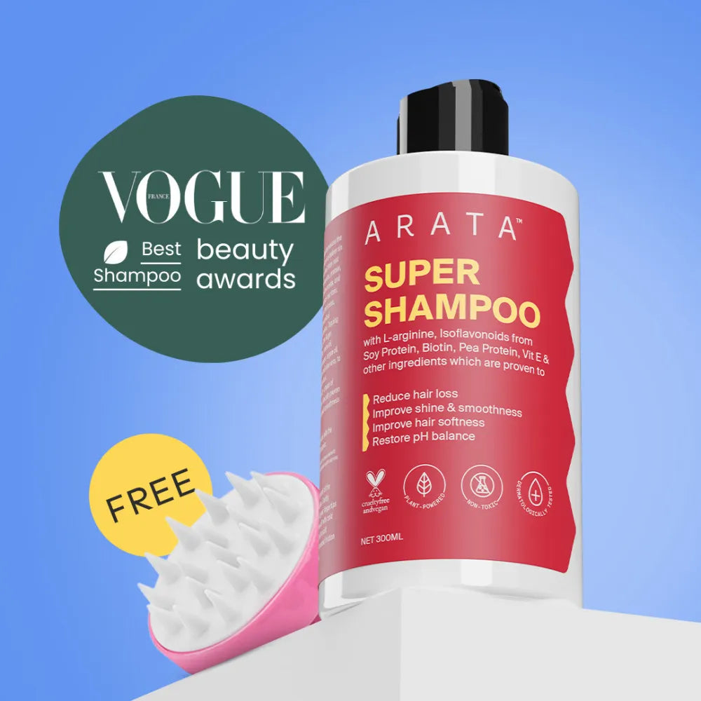 Biotin & Protein Rich  Super Shampooª for Daily Nourishment, Damage & Frizz Control  - 300ml + Free Scalp Massager