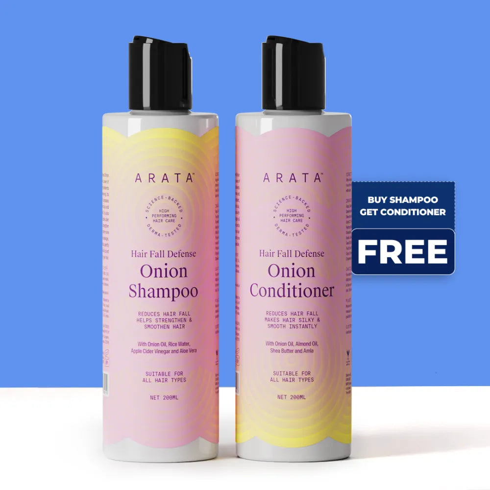 Hair Fall Defense Onion Shampoo for Root Strengthening- 200ml | Free Onion Conditioner- 200ml