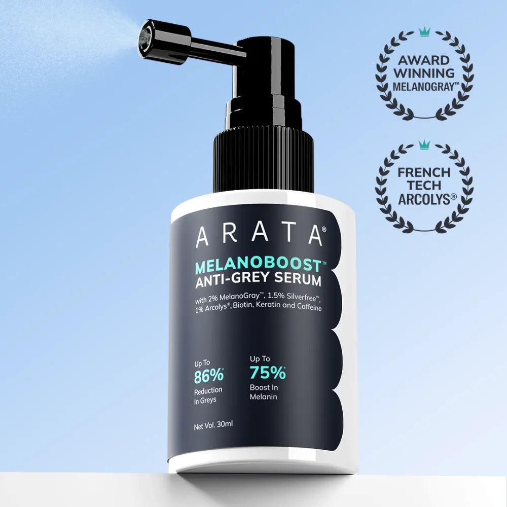 MelanoBoostª Anti-Grey Hair & Beard Serum with MelanoGrayª, Silverfreeª, Arcolys¨ & Vegan Keratin - 30ml