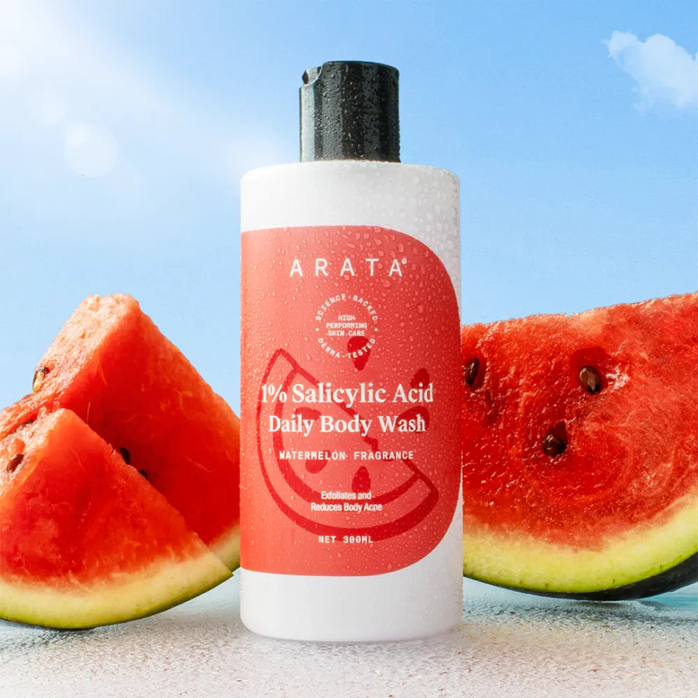 1% Salicylic Acid Body Wash | Removes Bacne I Treats Strawberry Skin I Exfoliates & Smoothens | With Watermelon Fragrance (BYOB)