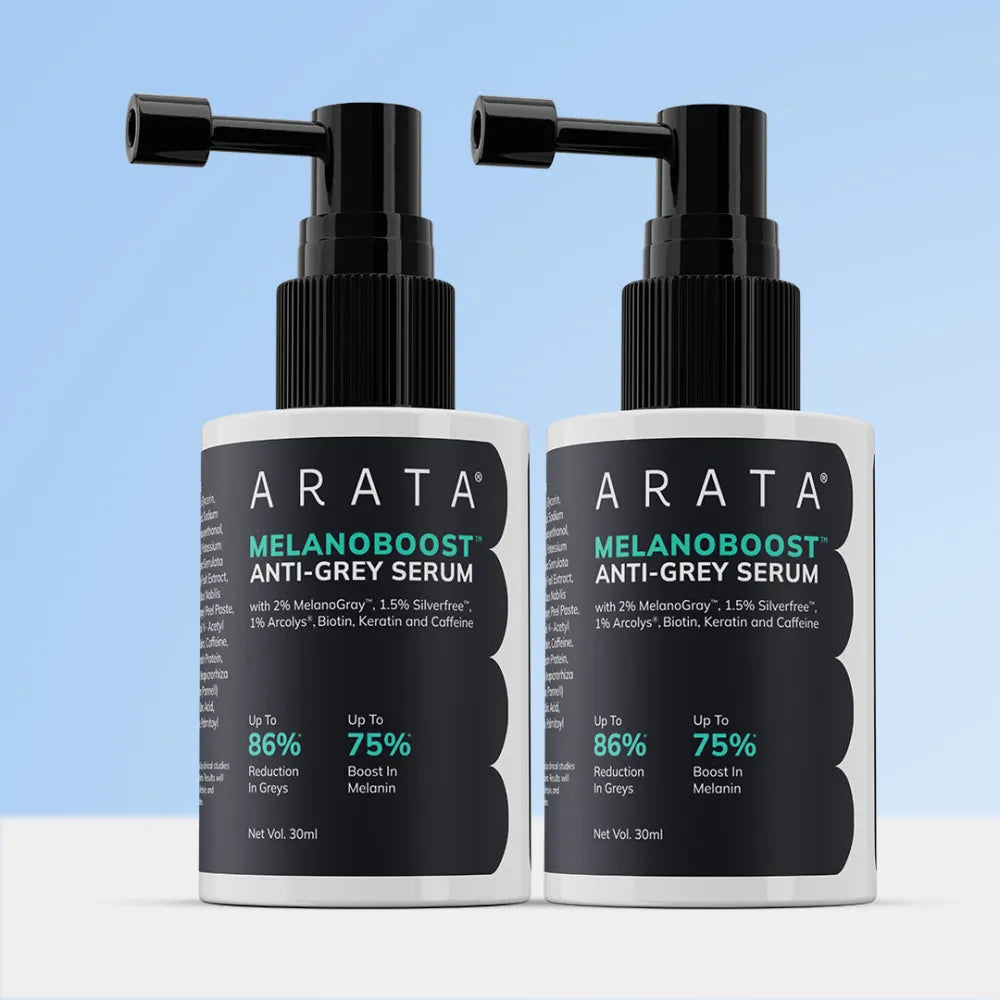 MelanoBoost™ Anti-Grey Hair & Beard Serum with MelanoGray™, Silverfree™, Arcolys® & Vegan Keratin - 30ml (Pack of 2)