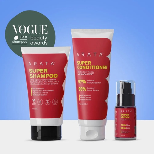 [ANSC03] Super Anti-Damage Value Pack with Biotin, Jojoba & Vegan Keratin for Dry, Frizzy, & Damaged Hair - Super Shampooª (150ml) + Super Conditionerª (200ml) + Super Serumª (30ml)