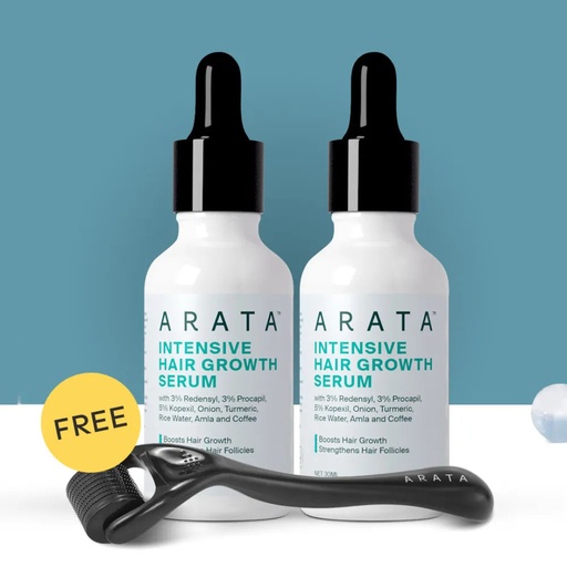 [ARATAT12] Intensive Hair Growth Serum for Men & Women (Pack of 2) | Derma roller free