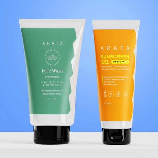 [ARS0001] Facewash & Sunscreen Combo with Vitamin C, Hyaluronic Acid, Niacinamide and Ceramides