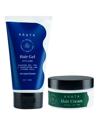 [Hair Gel-150ml, Hair Cream-100ml] Arata Moisture-Seal Anti-Frizz Hair Styling Combo