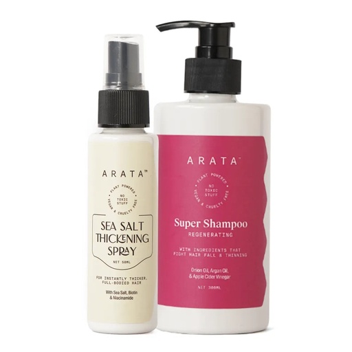 [ANHVC1] Hair Volumizing Combo - Sea Salt Thickening Spray - 50ml + Super shampoo 300ml