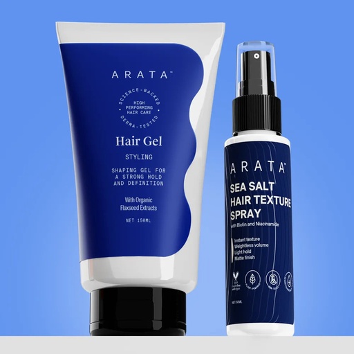 [ARATA105] Volume & Definition Hair Styling Kit | Sea Salt Hair Texture Spray 50ml + Styling Hair Gel 50ml