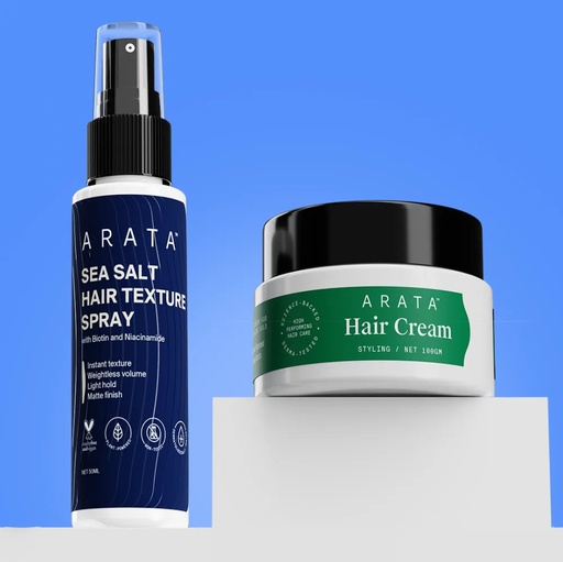 [ARATA104] Instant Volume & Moisture Value Pack | Sea Salt Hair Texture Spray 50ml + Styling Hair Cream 50ml