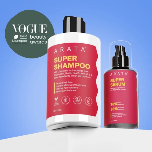 [ASHDC] Super Shine Duo with Biotin & Jojoba for Damaged & Frizzy Hair - Super Shampooª (300ml) + Super Serumª (100ml)